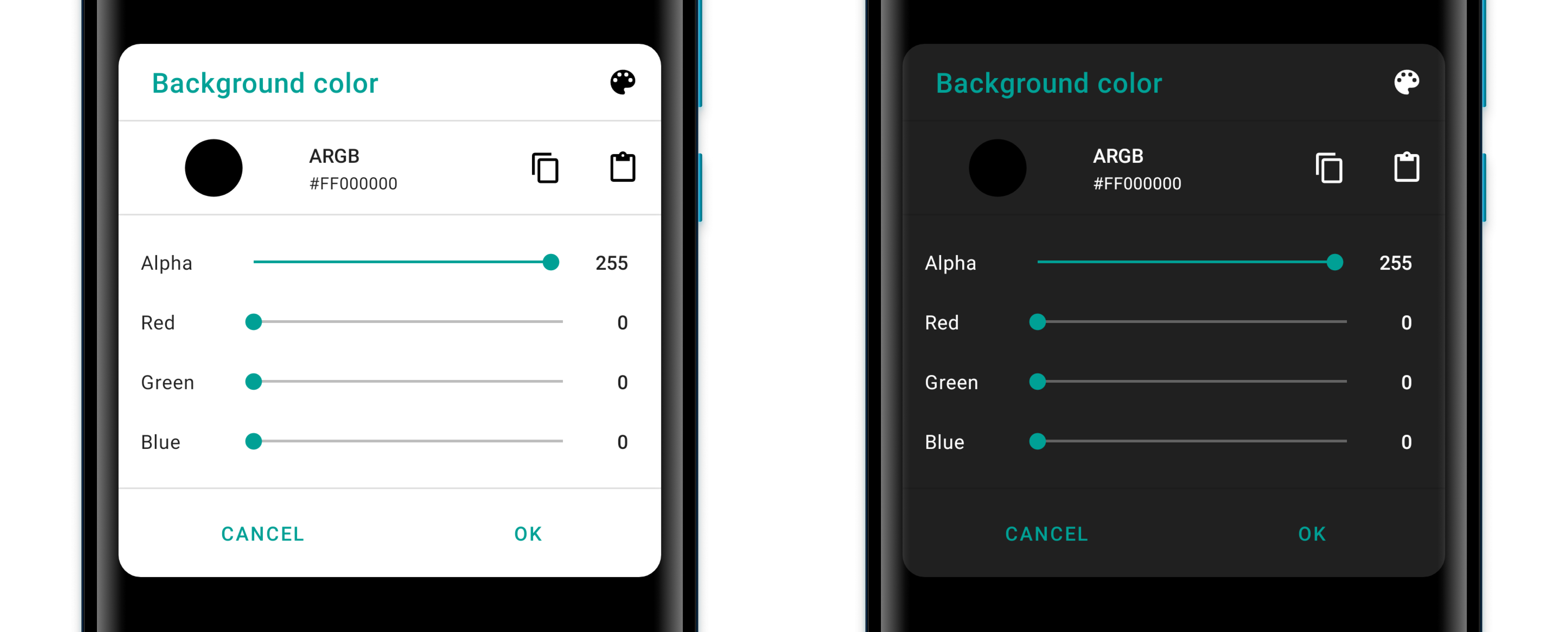 Sheets ColorSheet Dialog